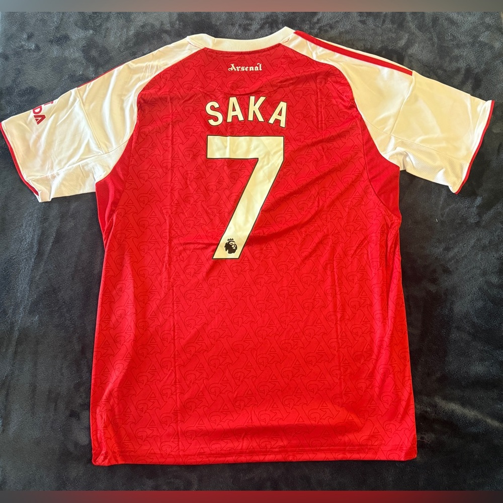 Arsenal Home 25/26 Soccer Jersey - Red & White Saka #7 - Picture 2 of 2